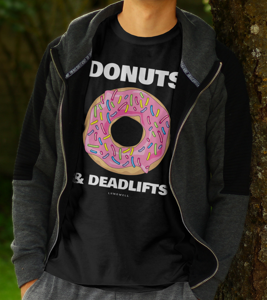DONUTS And DEADLIFTS Funny Gym Lumowell T-Shirt