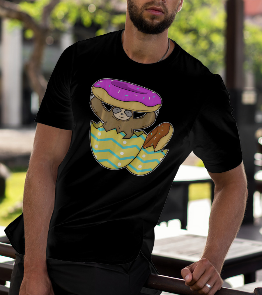 Sloth Easter Egg With Donut Hat T-Shirt