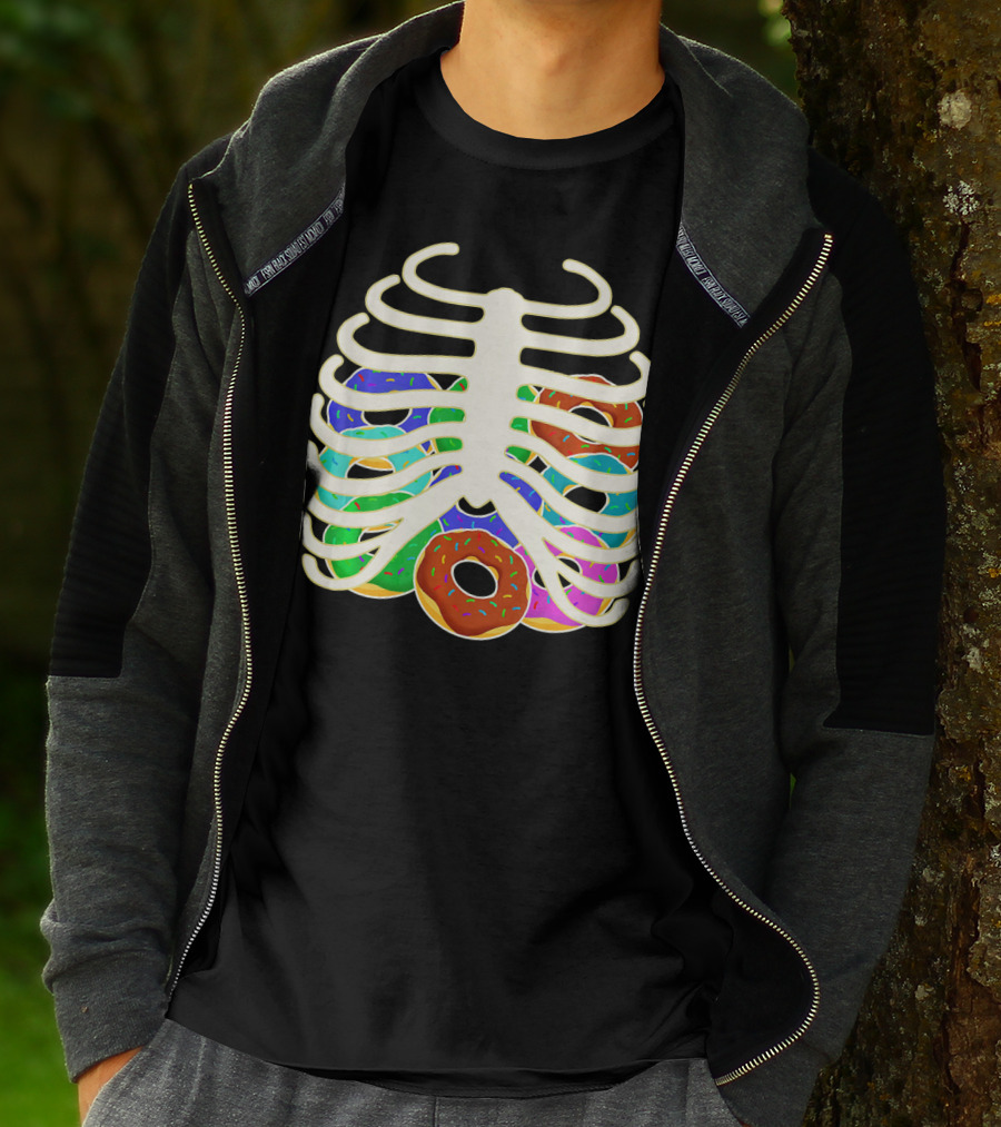 Halloween Food Costume Rib Cage Skeleton Donuts T-Shirt