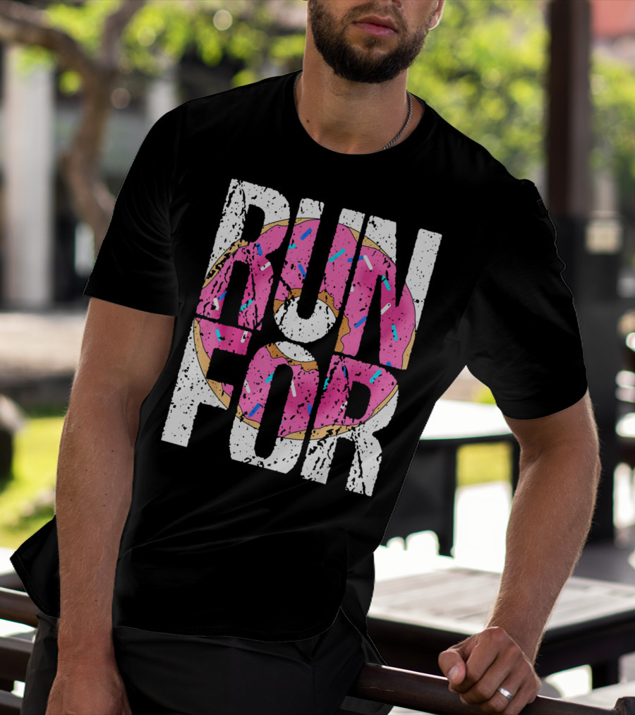 Funny Marathon Run For Donut Running Workout T-Shirt