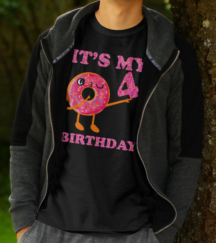 It's My 4 Birthday Fun Kids Sweet Donut T-Shirt