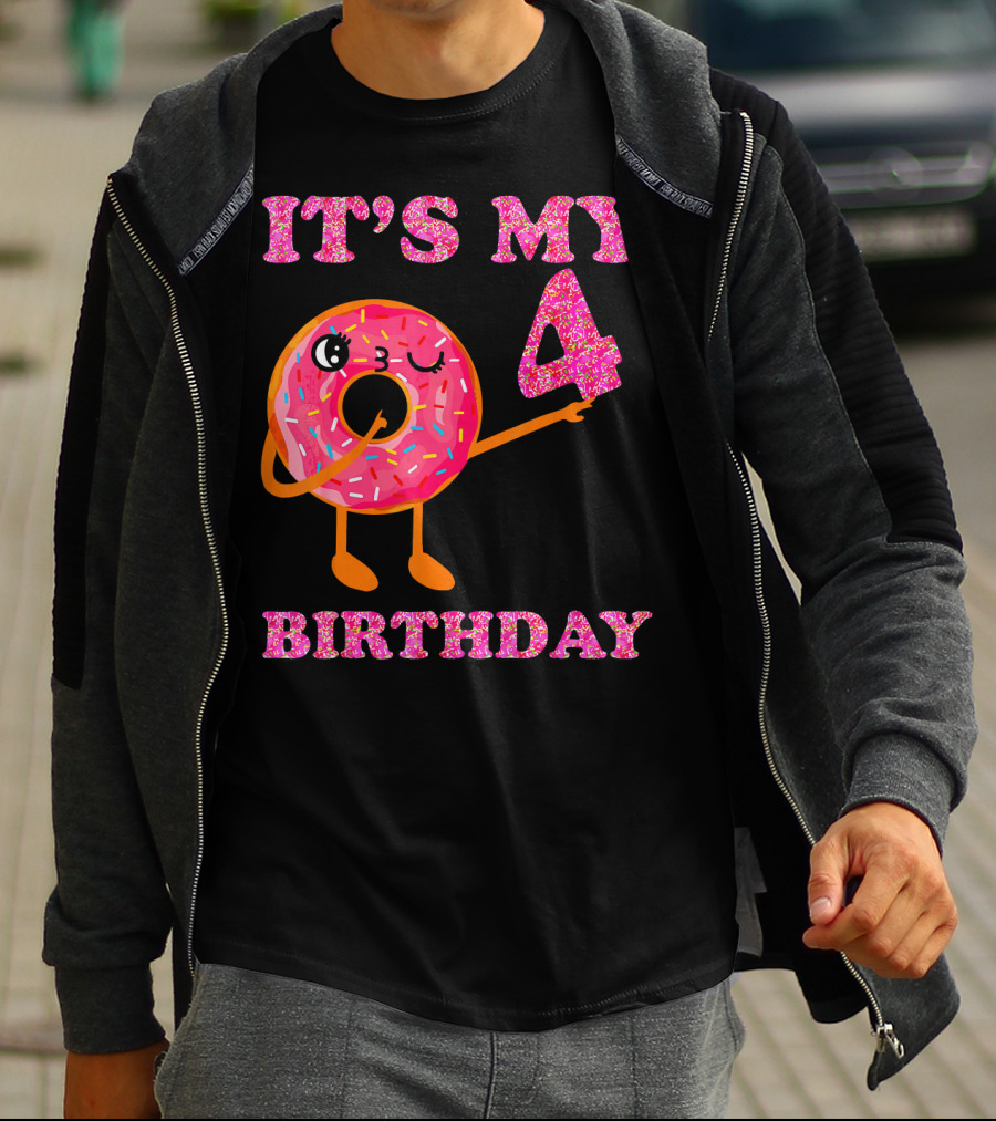 It's My 4 Birthday Fun Kids Sweet Donut T-Shirt