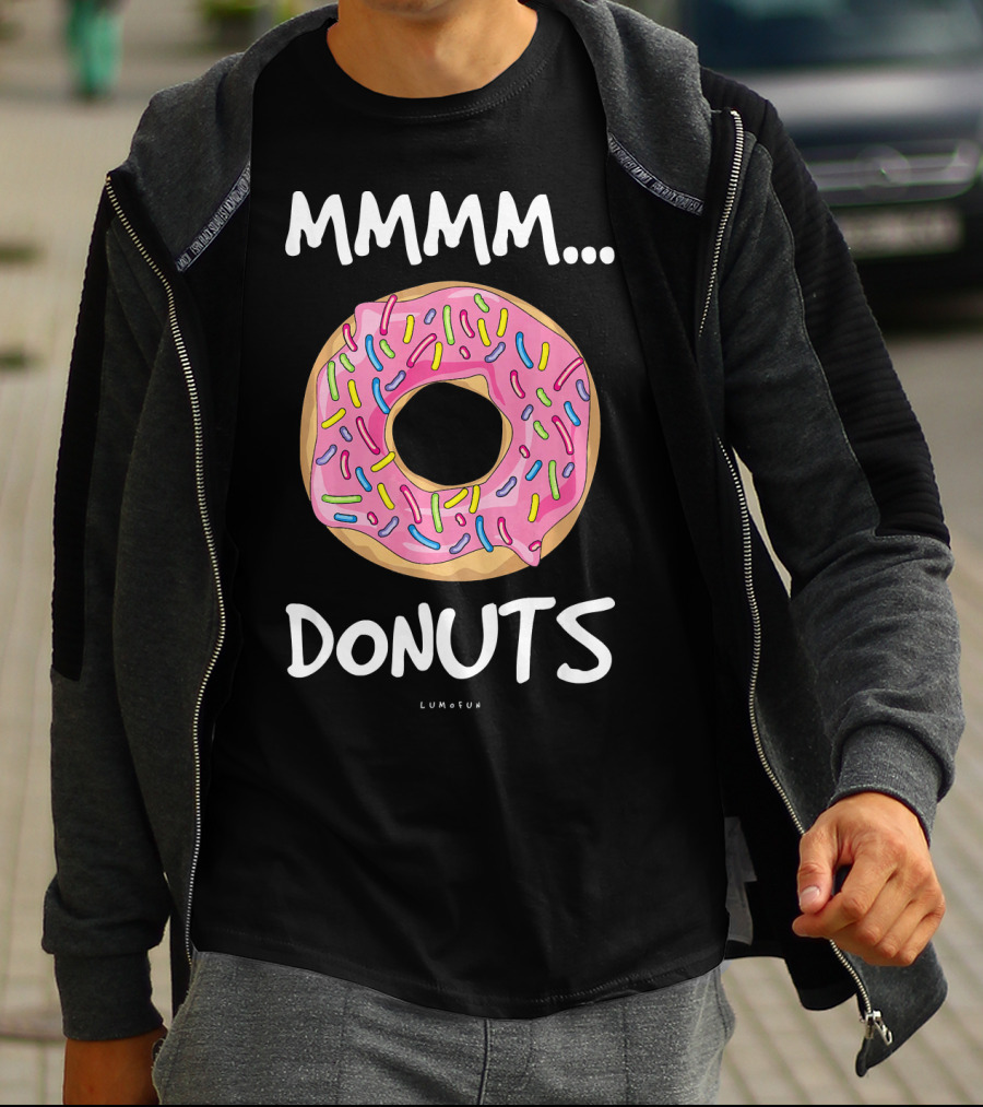 MMM DONUTS Cute And Funny Pink Sprinkles T-Shirt