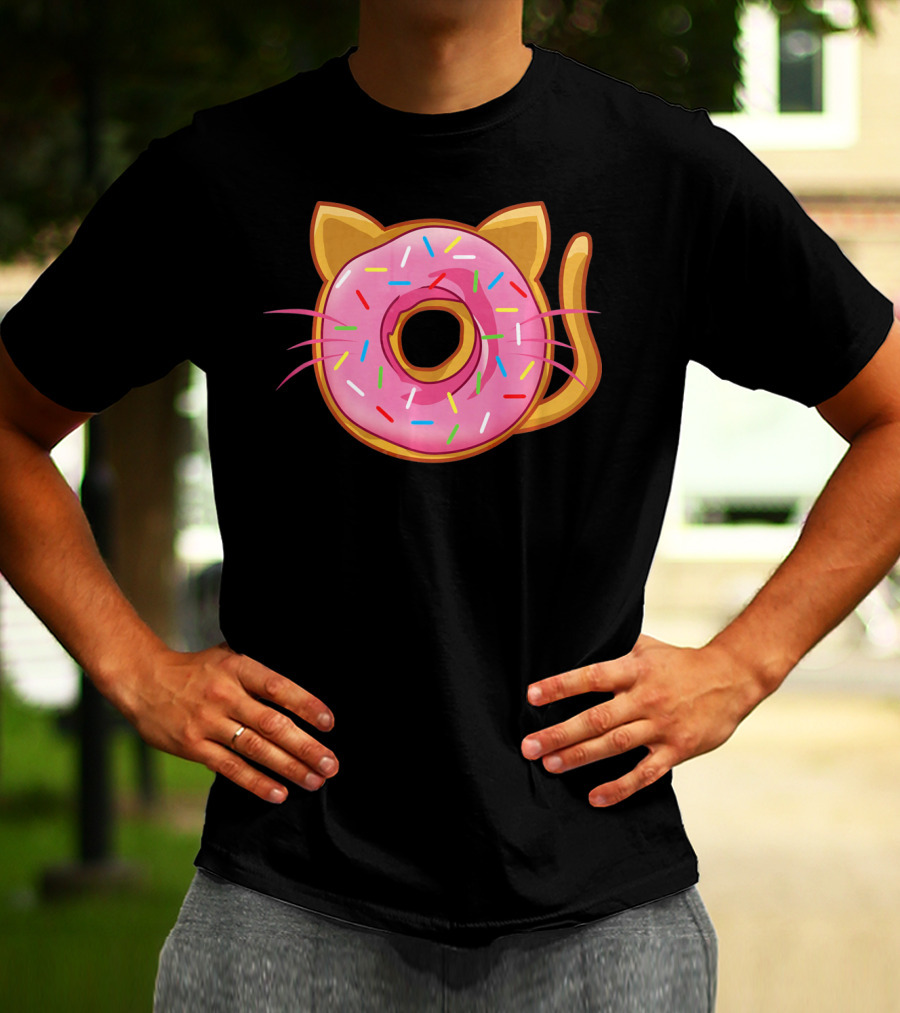 Funny Cat Donut Birthday Sprinkles T-Shirt