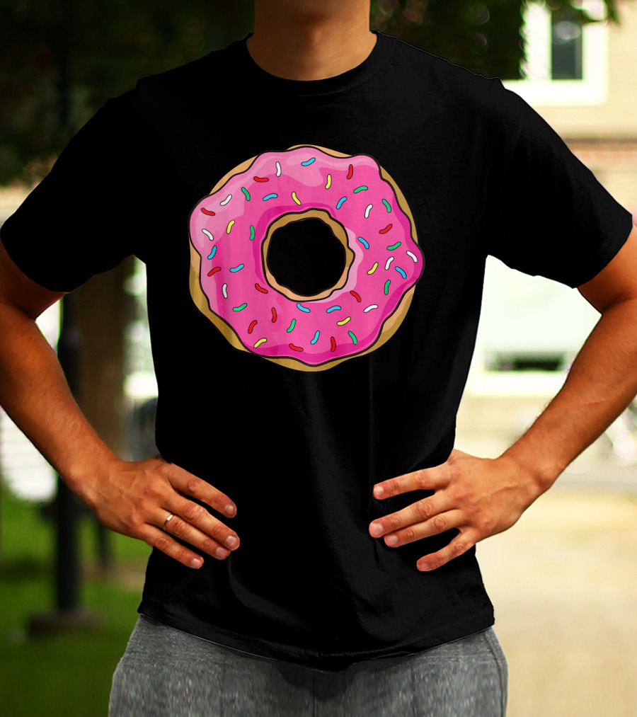 Big Pink Sprinkled Donut Iconic Sweet Treat T-Shirt