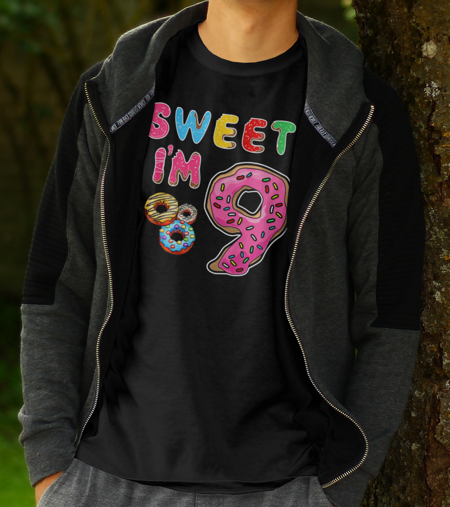 Sweet I'm 9 With Colorful Donuts T-Shirt