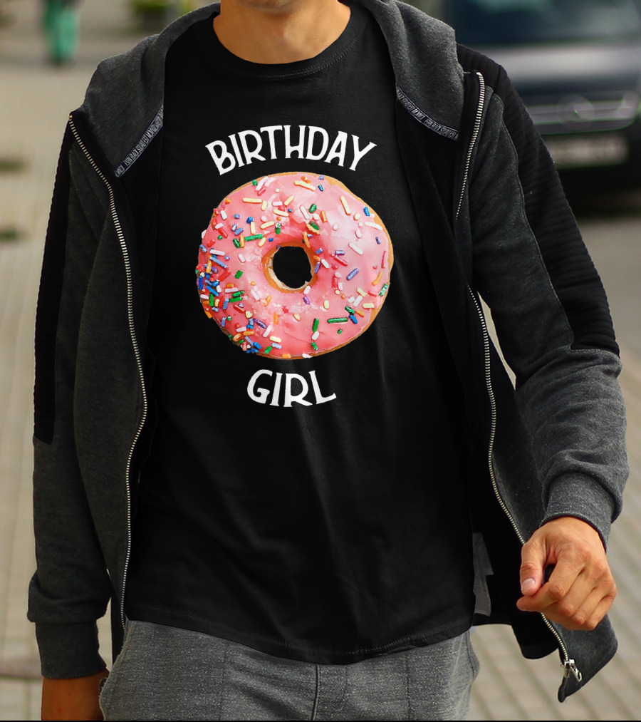 Birthday Girl Donut With Pink Icing And Rainbow Sprinkles T-Shirt
