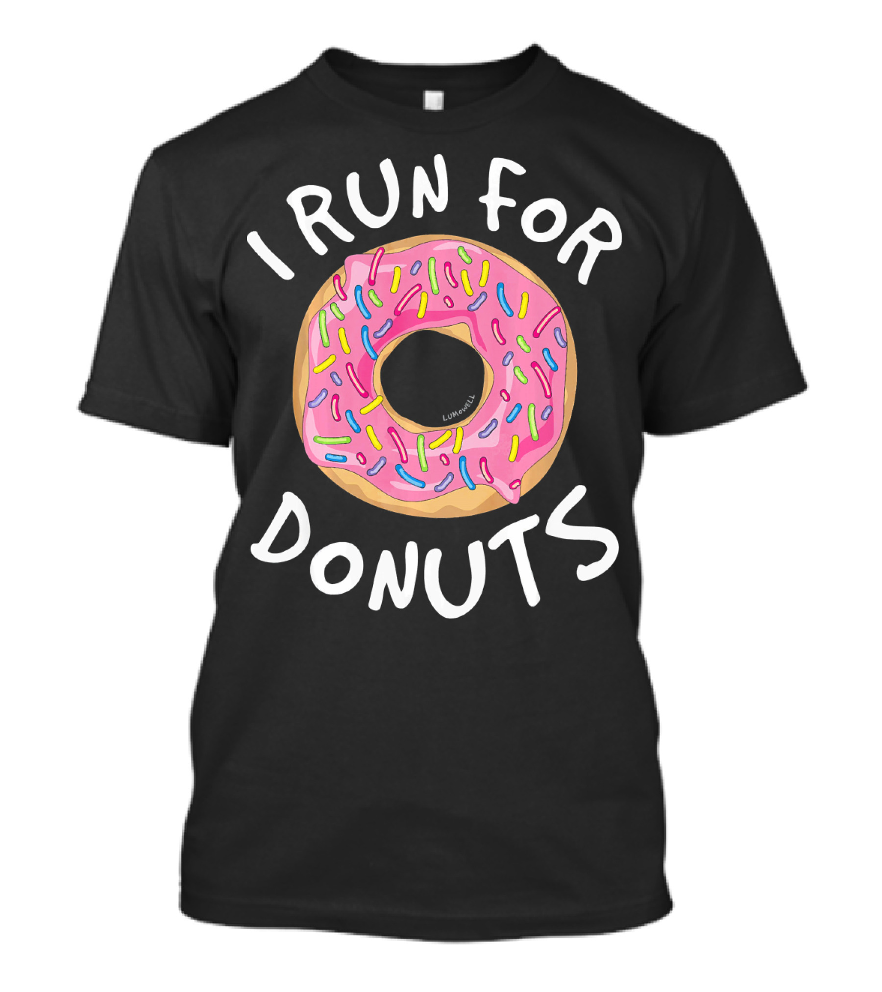 I Run For Donuts Funny Donut Illustration With Sprinkles T-Shirt
