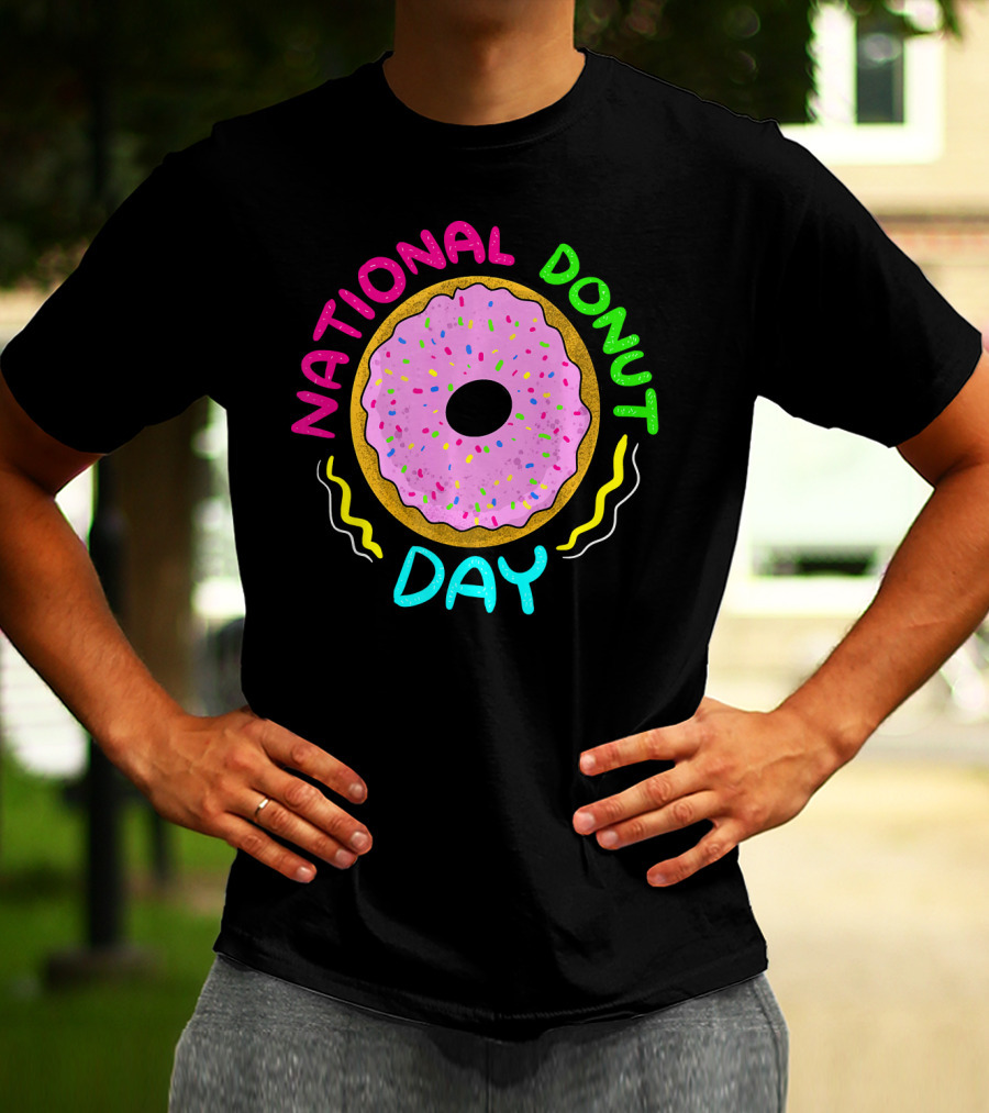 National Donut Day Cool Sweet Tooth Party Celebration With Sprinkles T-Shirt
