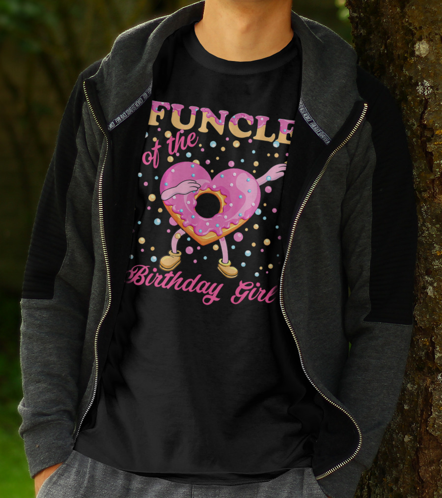 FUNCLE Of The Birthday Girl Donut Dabbin Vibrant T-Shirt