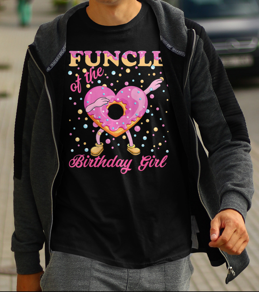 FUNCLE Of The Birthday Girl Donut Dabbin Vibrant T-Shirt