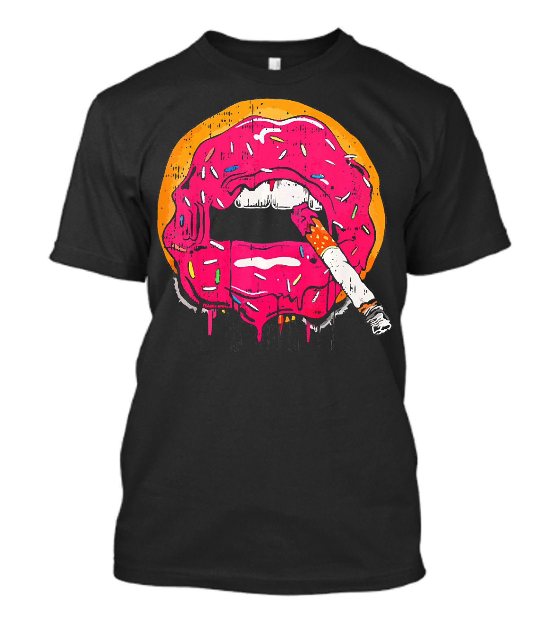 Donut Lips Cigarette Cool Sweet Doughnut T-Shirt