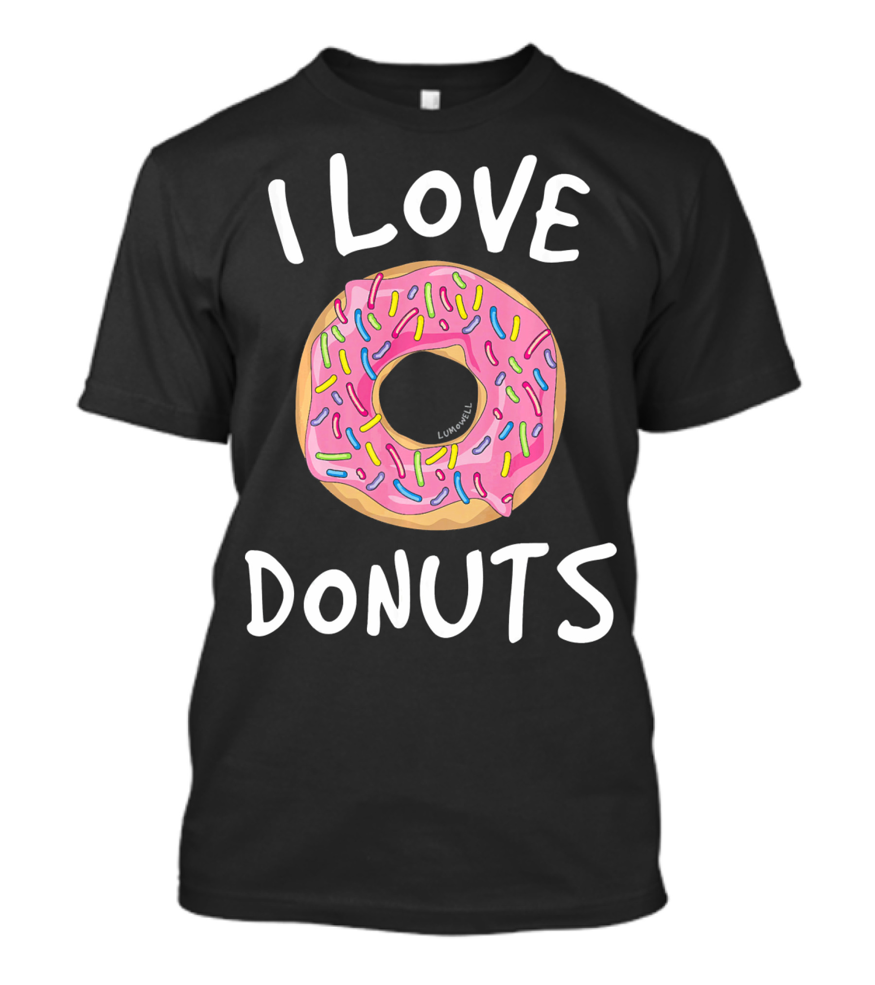 I Love Donuts Pink Sprinkles Funny Donut T-Shirt