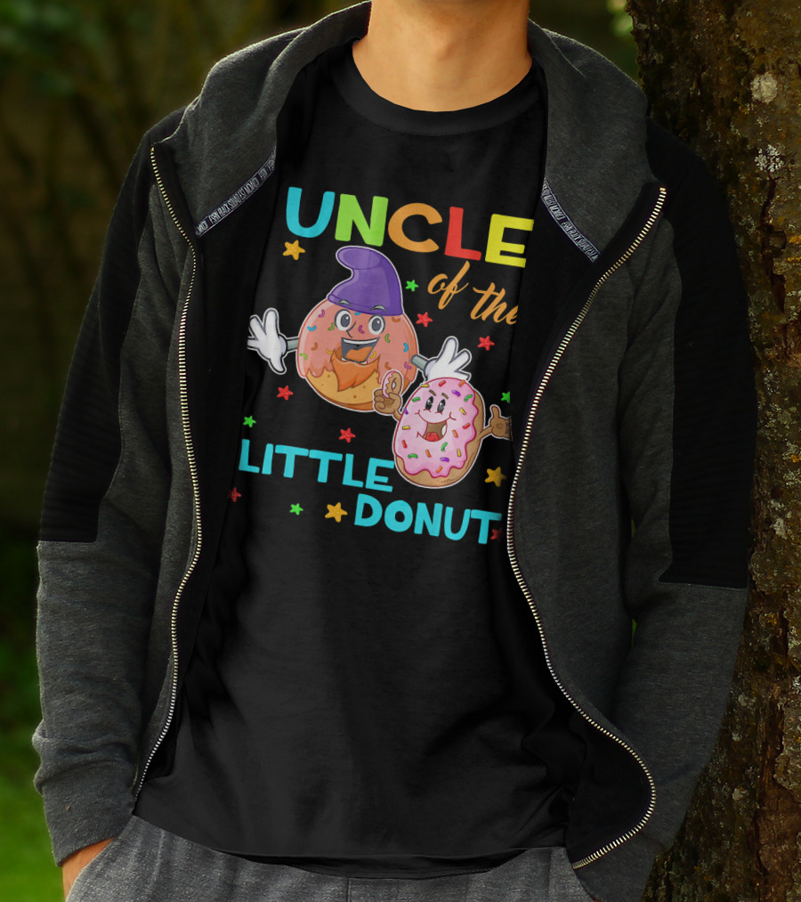 UNCLE Of The Little Donut Colorful Cartoon Birthday T-Shirt