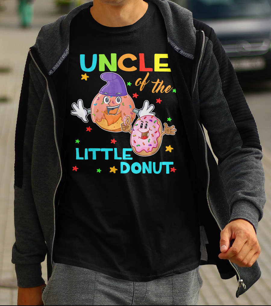 UNCLE Of The Little Donut Colorful Cartoon Birthday T-Shirt