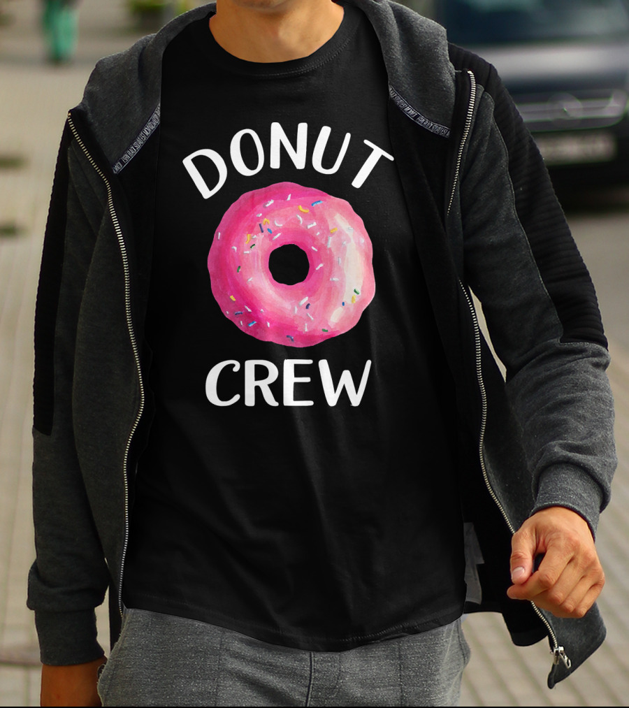 Donut Crew Pink Sprinkled Doughnut T-Shirt