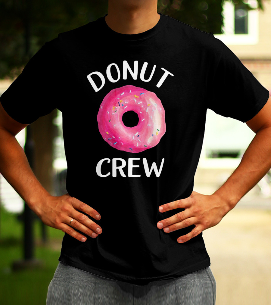 Donut Crew Pink Sprinkled Doughnut T-Shirt
