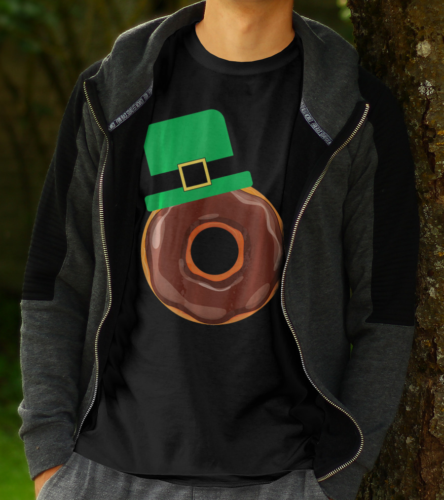 Chocolate Donut With Green Hat T-Shirt
