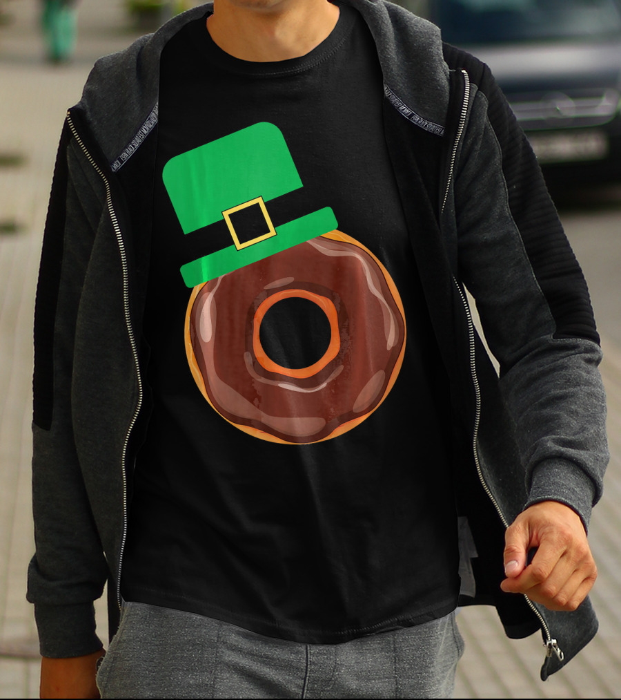 Chocolate Donut With Green Hat T-Shirt