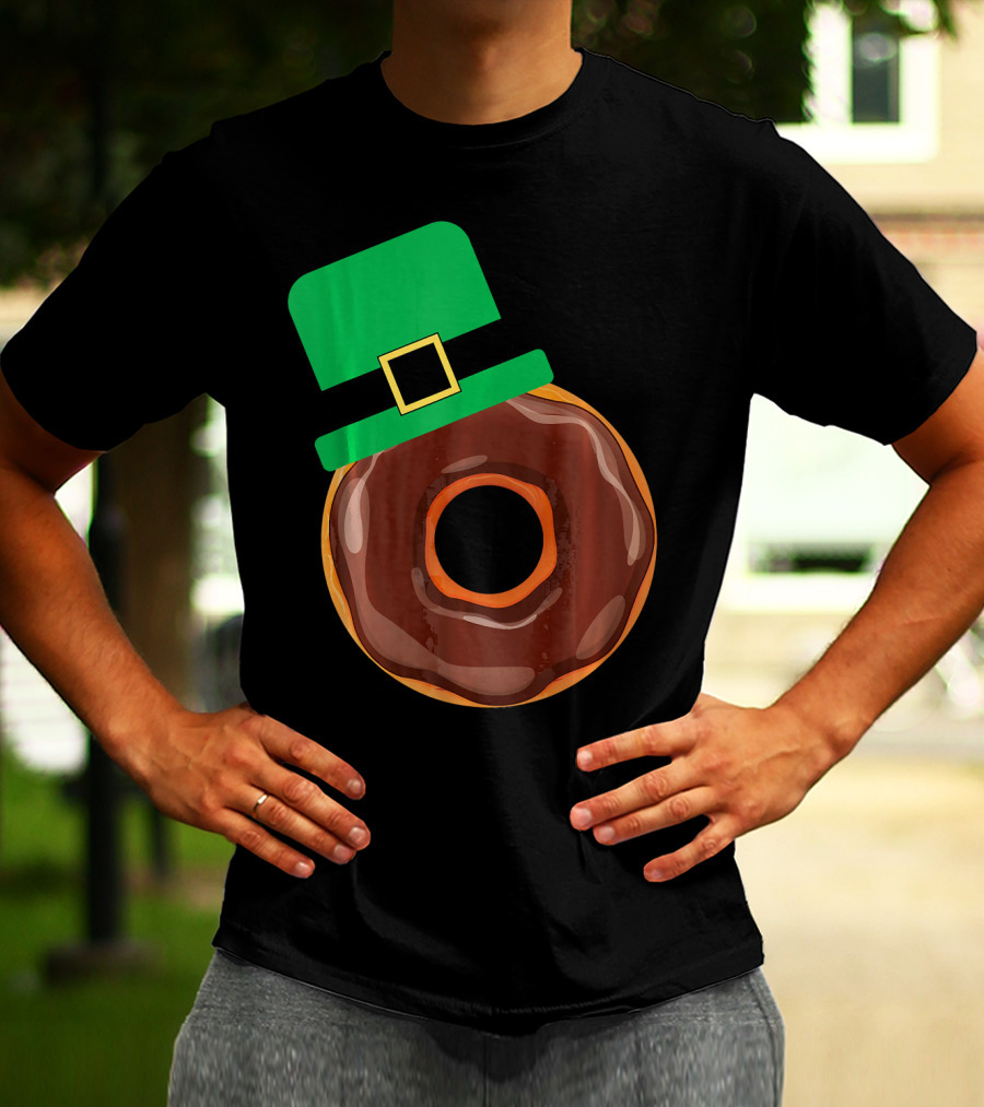 Chocolate Donut With Green Hat T-Shirt