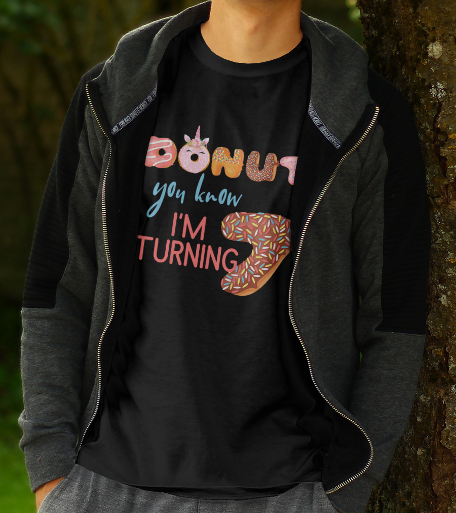 Donut You Know I'm Turning 7 Unicorn Birthday T-Shirt