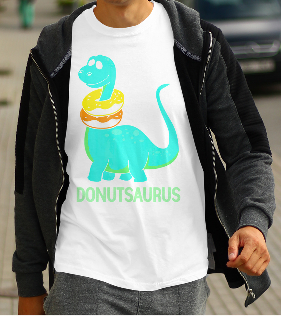 Brachiosaurus Donut Donutsaurus Cute Dinosaur With Treats T-Shirt