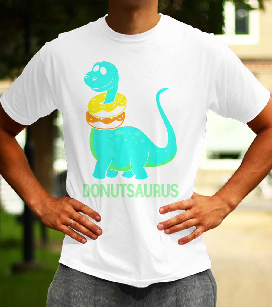 Brachiosaurus Donut Donutsaurus Cute Dinosaur With Treats T-Shirt