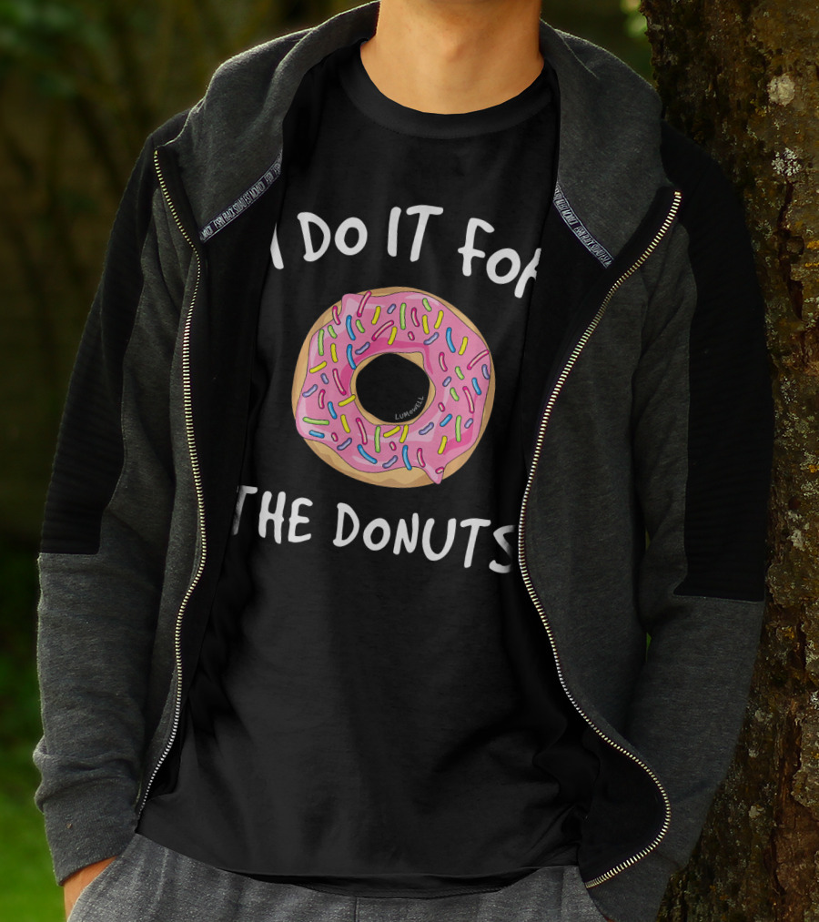 I Do It For The Donuts Fun Gym Pink Frosted Sprinkles T-Shirt