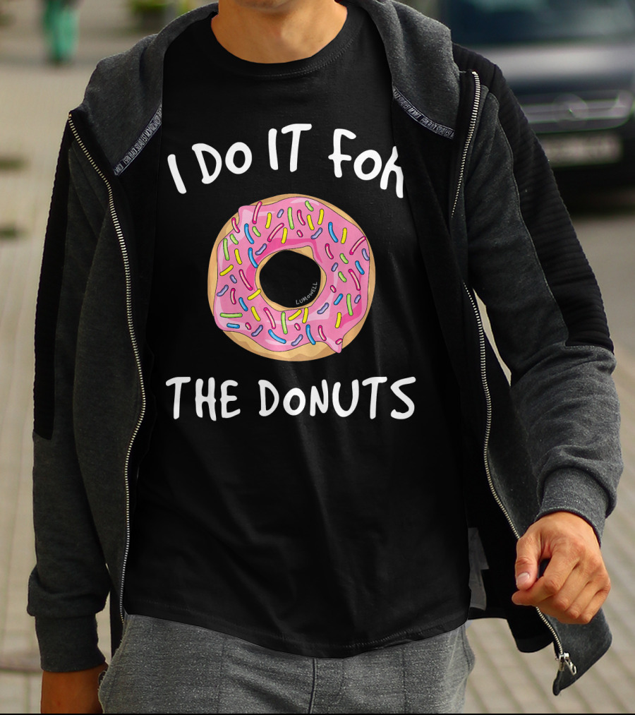 I Do It For The Donuts Fun Gym Pink Frosted Sprinkles T-Shirt