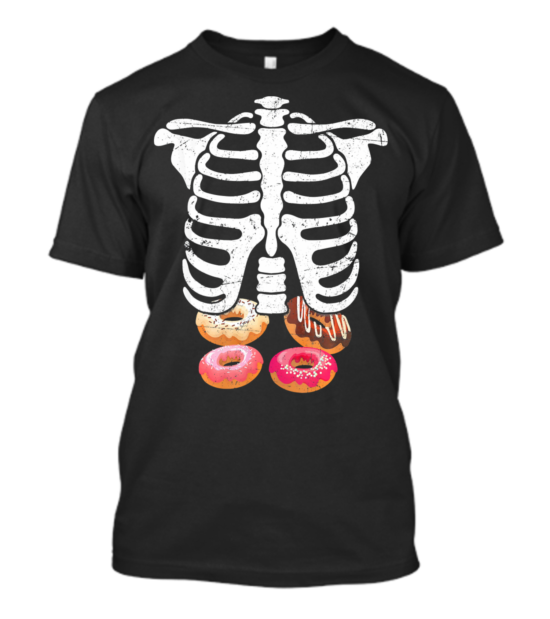 Skeleton Pregnancy Donut X Ray Ribcage Treats T-Shirt