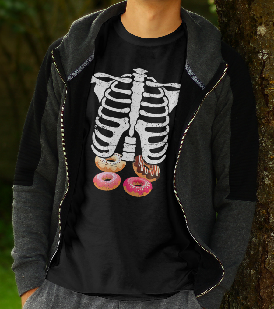 Skeleton Pregnancy Donut X Ray Ribcage Treats T-Shirt
