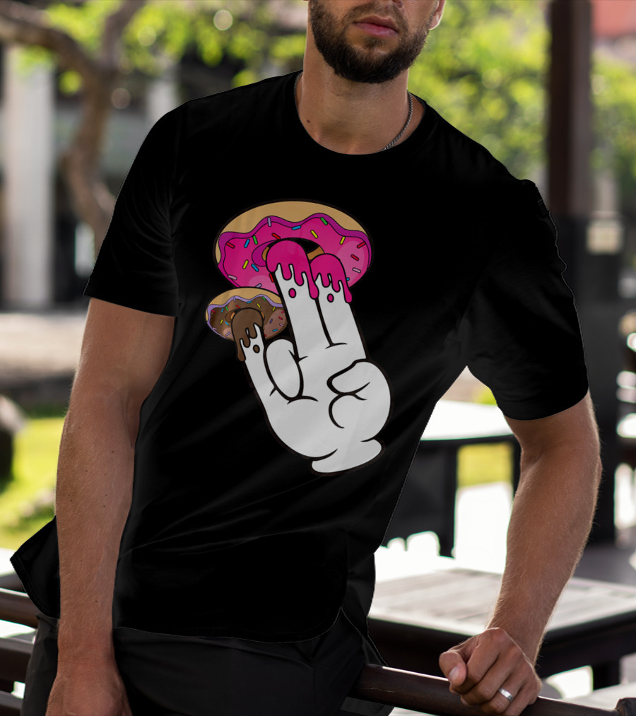 Funny Donuts With The Shocker Hand Gesture And Sprinkled Frosting T-Shirt