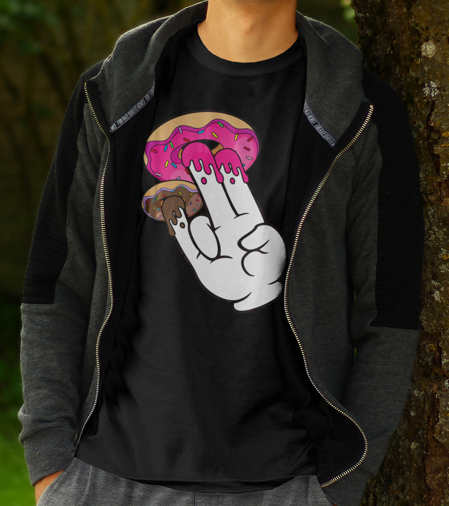 Funny Donuts With The Shocker Hand Gesture And Sprinkled Frosting T-Shirt