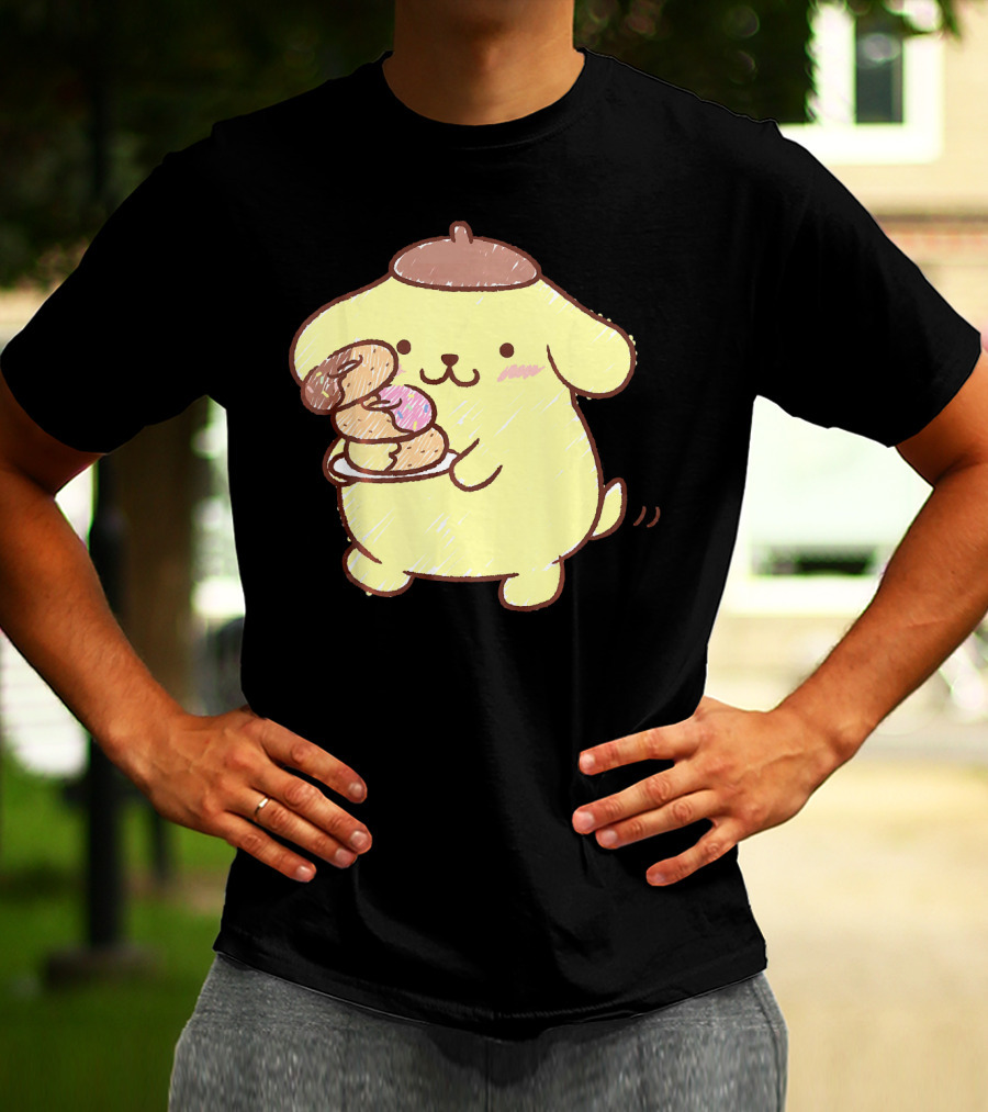 Pompompurin Enjoying Sweet Donuts T-Shirt