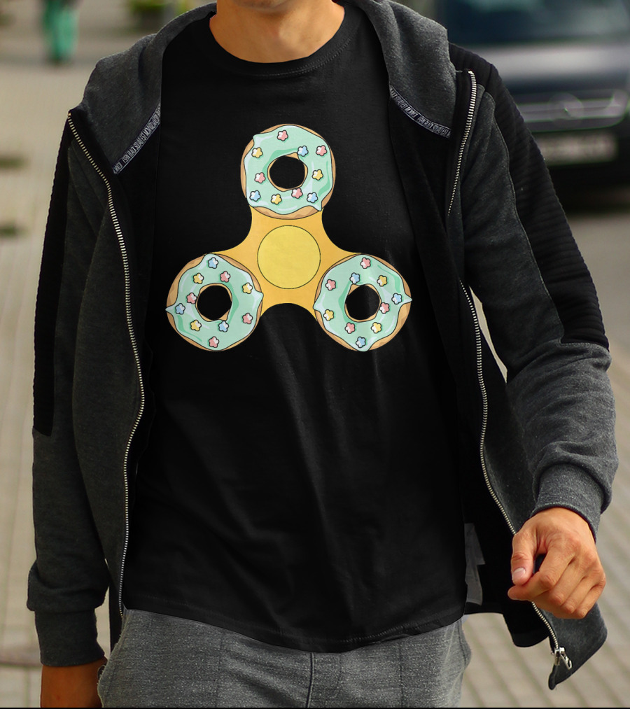 Fidget Spinner Donut Design With Sprinkles T-Shirt