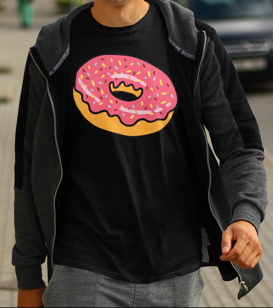 Pink Frosted Donut With Sprinkles T-Shirt