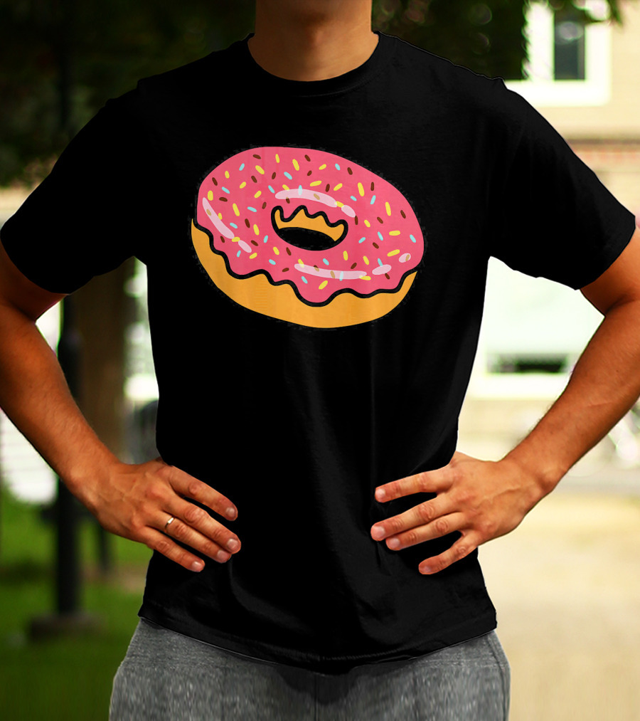 Pink Frosted Donut With Sprinkles T-Shirt