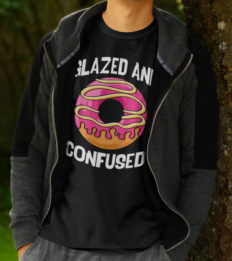 Glazed And Confused Pink Donut With Dripping Icing T-Shirt