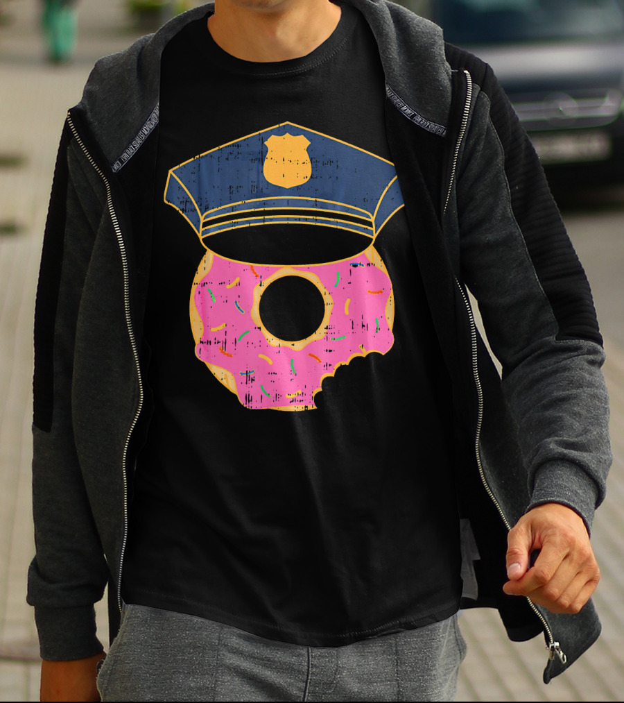 Donut Sprinkles Police Hat Cop Awesome Iconic T-Shirt