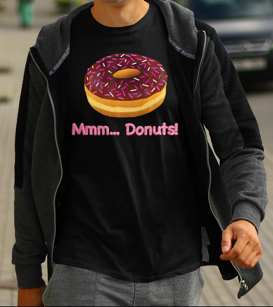 Mmm Donuts Emoji Cool Sprinkles Chocolate Frosting T-Shirt
