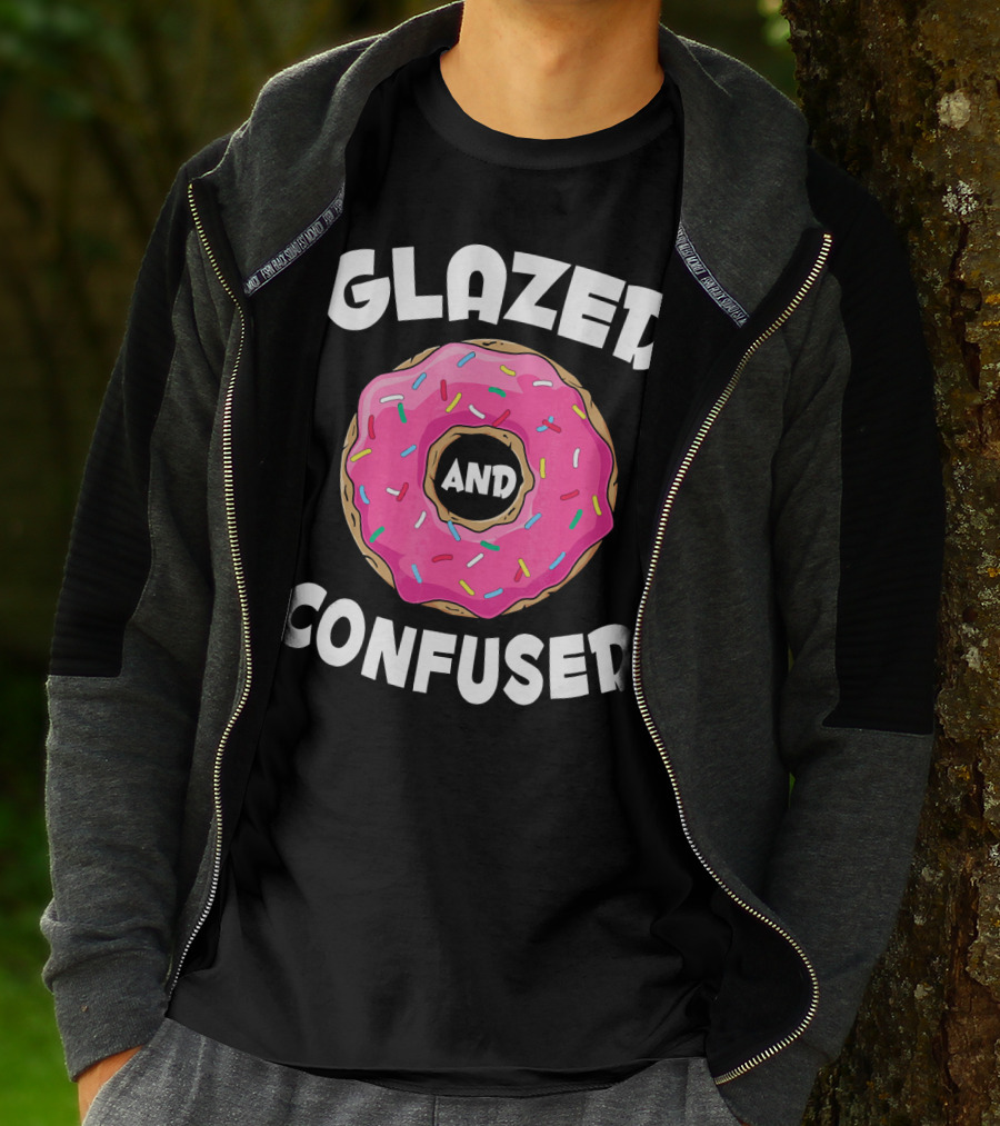Glazed And Confused Funny Donut Lovers Pink Sprinkles T-Shirt