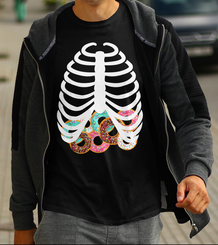 Halloween Adult Kids Rib Bone Donut Food Costume T-Shirt