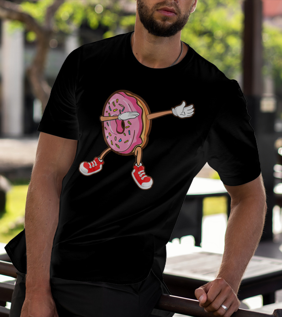 Dabbing Strawberry Frosted Donut With Sprinkles And Red Sneakers T-Shirt