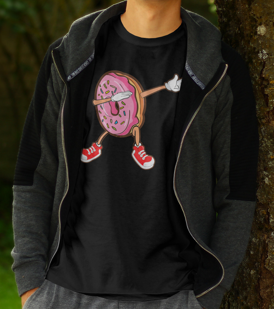 Dabbing Strawberry Frosted Donut With Sprinkles And Red Sneakers T-Shirt