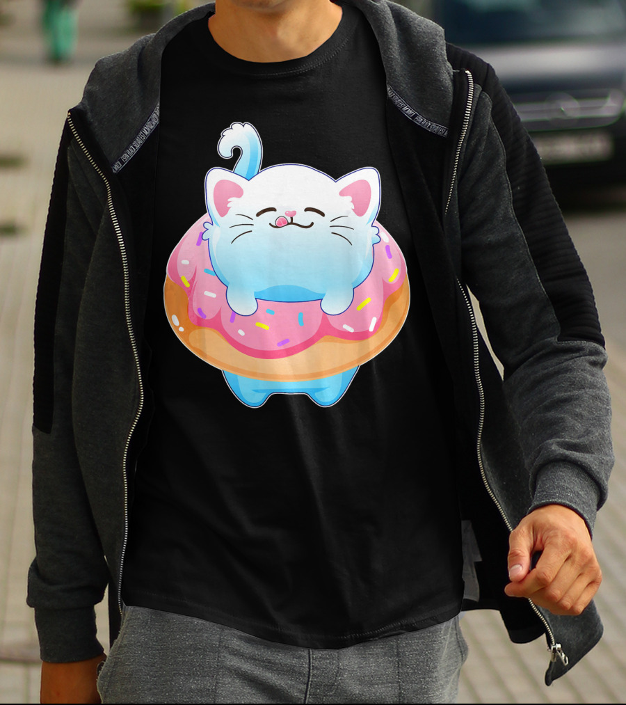 Donut Cat Kitty Lovers Sprinkled Sweet Treat Feline Delight T-Shirt