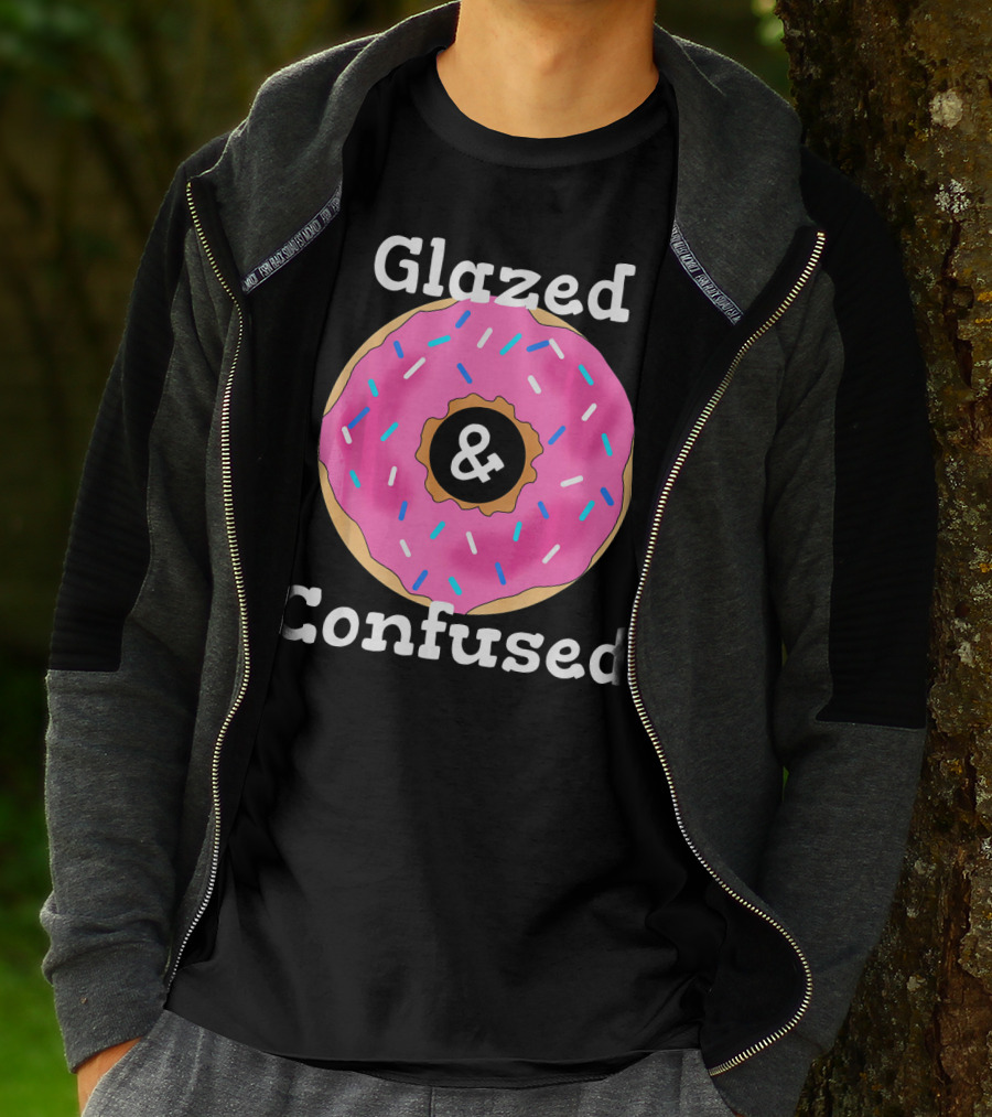 Glazed And Confused With Pink Sprinkled Donut T-Shirt
