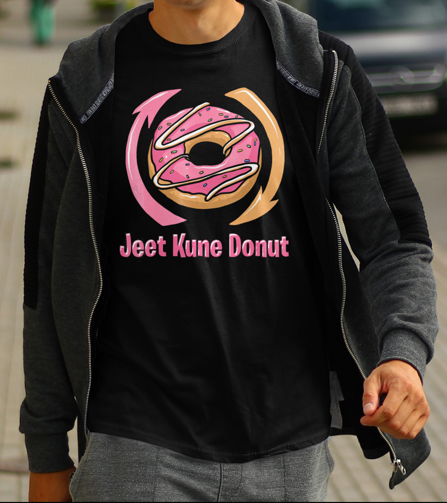 Jeet Kune Donut IIFY Pink Frosted Donut Martial Arts Humor T-Shirt