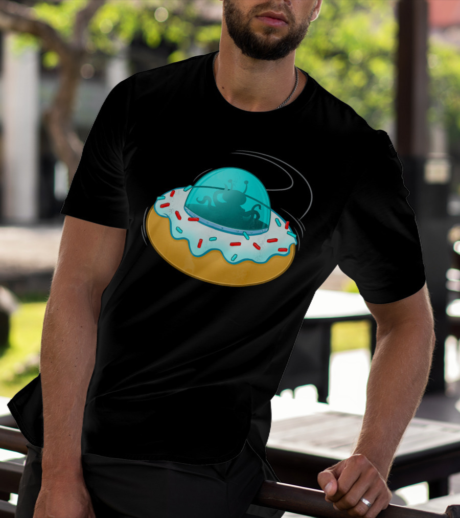 Funny UFO Donut With Cute Alien Sprinkles T-Shirt