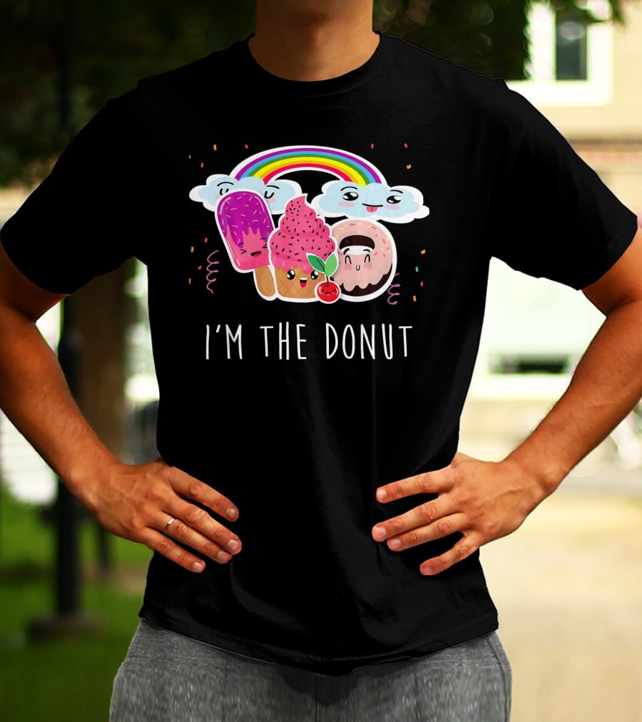 Funneh Cute Rainbow Ice Cream Donut Characters I'm The Donut T-Shirt