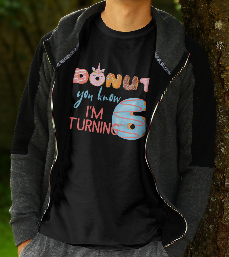 Donut You Know I'm Turning 6 Unicorn Kids Birthday T-Shirt